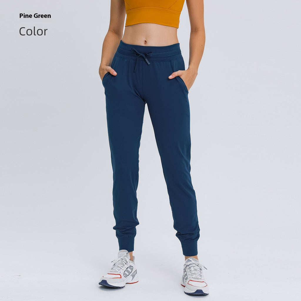 Pantalon de yoga haute taille pour femmes Drawstring Quick-drying Elastic Running Fitness