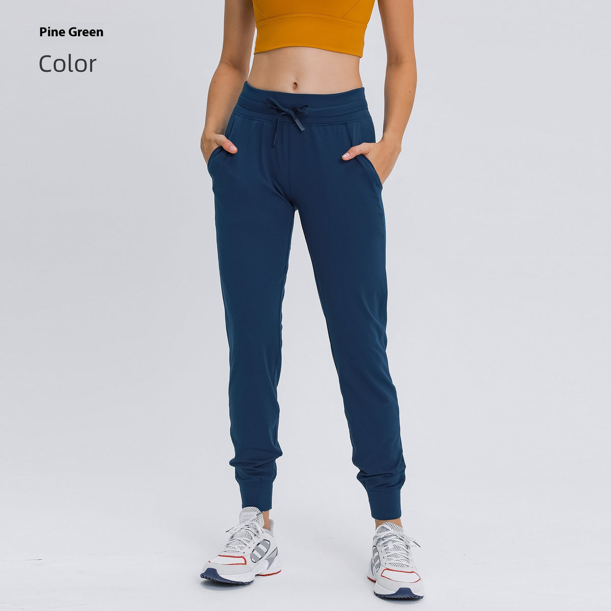 Pantalon de yoga haute taille pour femmes Drawstring Quick-drying Elastic Running Fitness