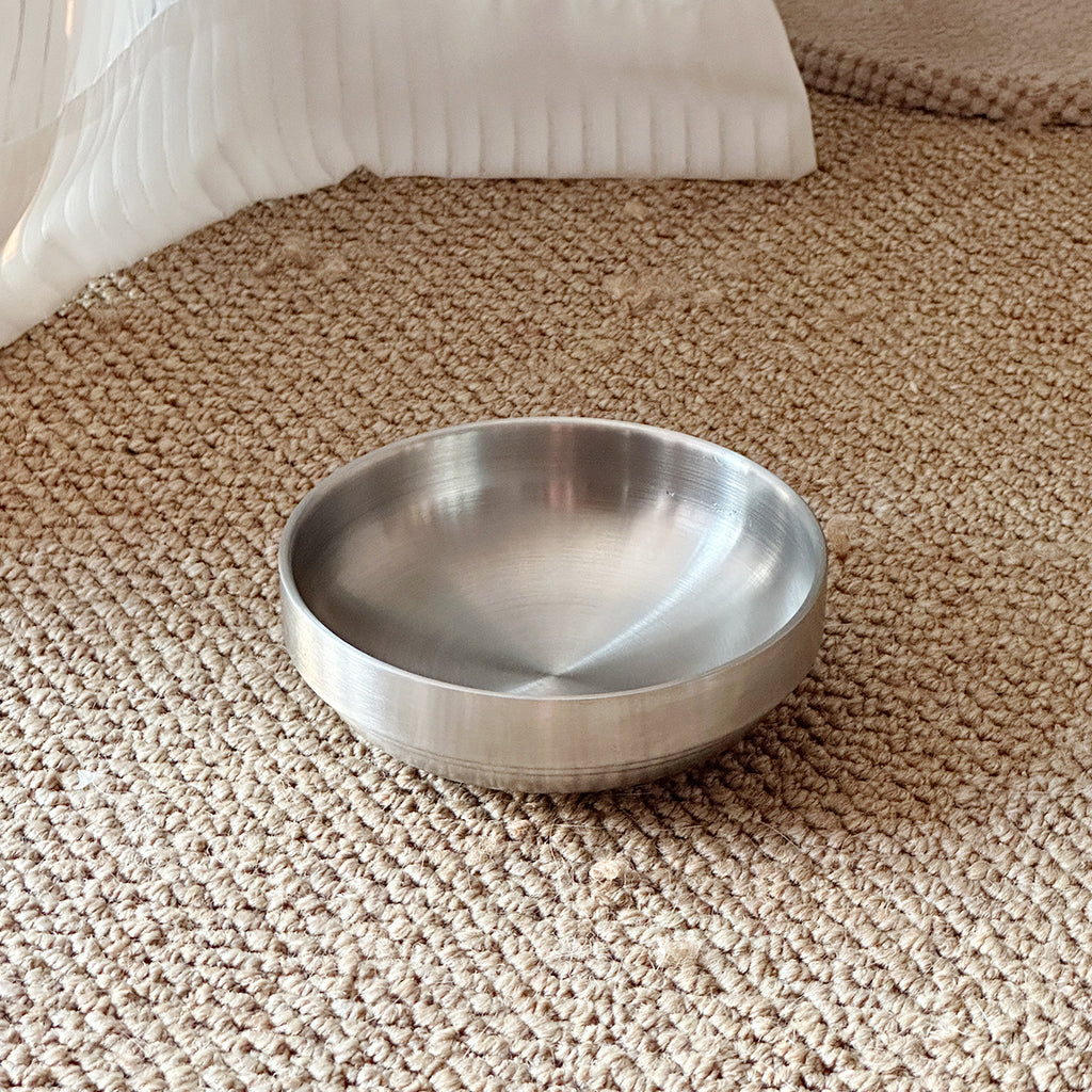 Bol de chat en acier inoxydable avec un bâton acrylique relevé bol de chien grand diamètre Pet Bow