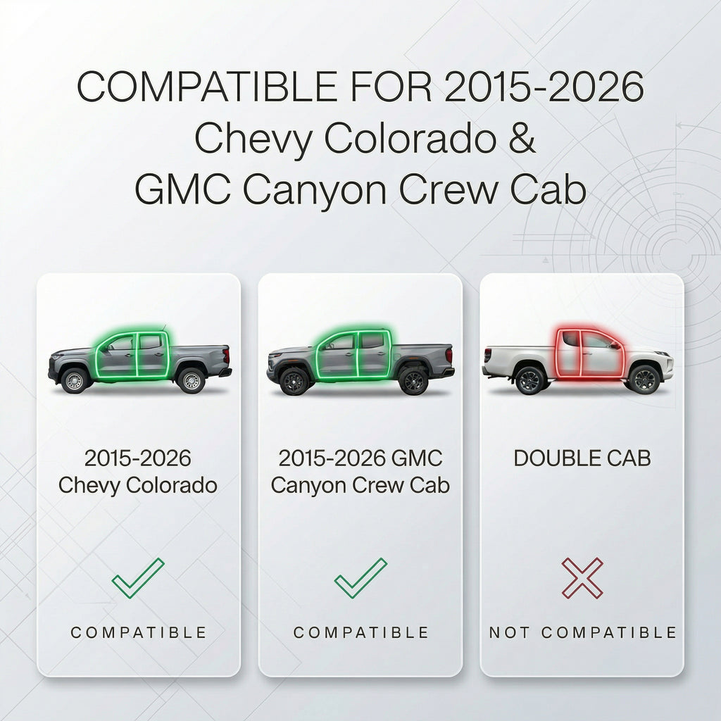 Drop Running Boards Side Steps Compatible avec 2015 - Chevy Colorado & GMC Canyon Crew Cab