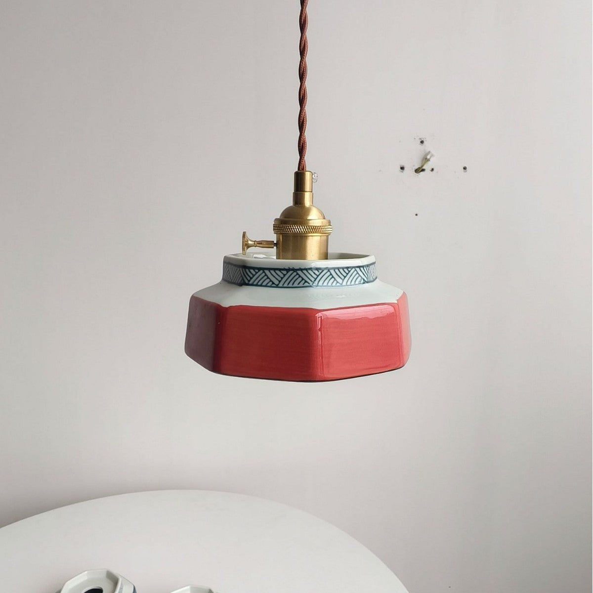 Chandelier LED en céramique de style japonais pour chambre baie fenêtre salle à manger Vintage céramique