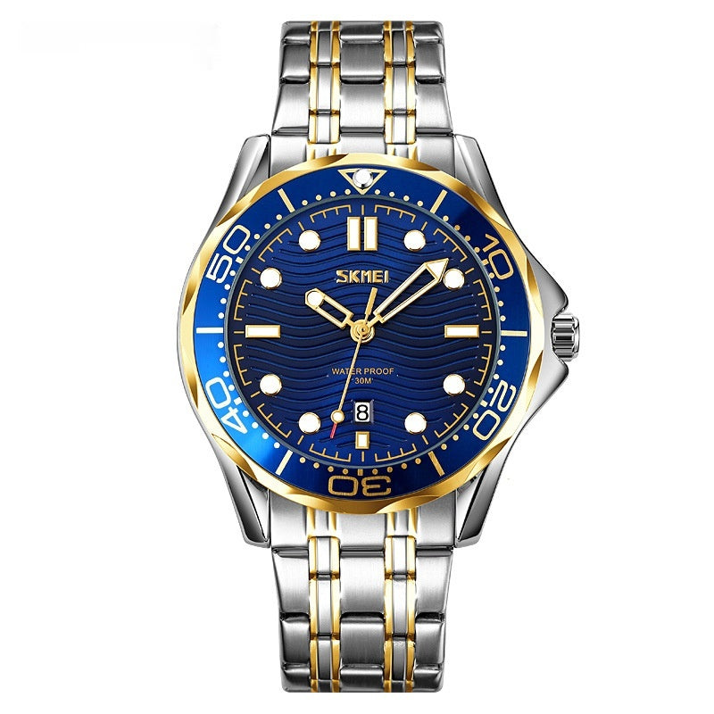 Montre à quartz pour hommes à ruban lumineux