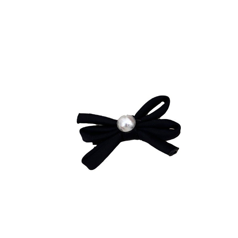 Clip latéral Bangs Pearl Bow Une paire de clips de canard