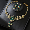 Ensemble de bijoux pour femmes en strass incrusté Teardrop Floral Tassel