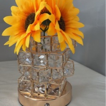 Fleur de soleil LED nuit lumière Rose cristal