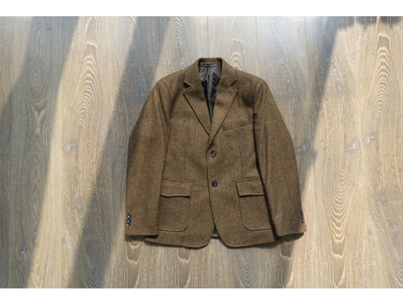 Style américain Vintage Herringbone Tweed lourd poids veste de travail en laine