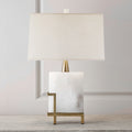 Lampe décorative à base de marbre avec une ombre de tissu