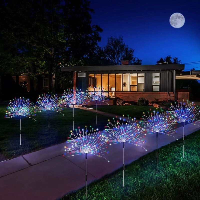 Solar Fireworks Lampe Faites glisser une sortie de pelouse imperméable