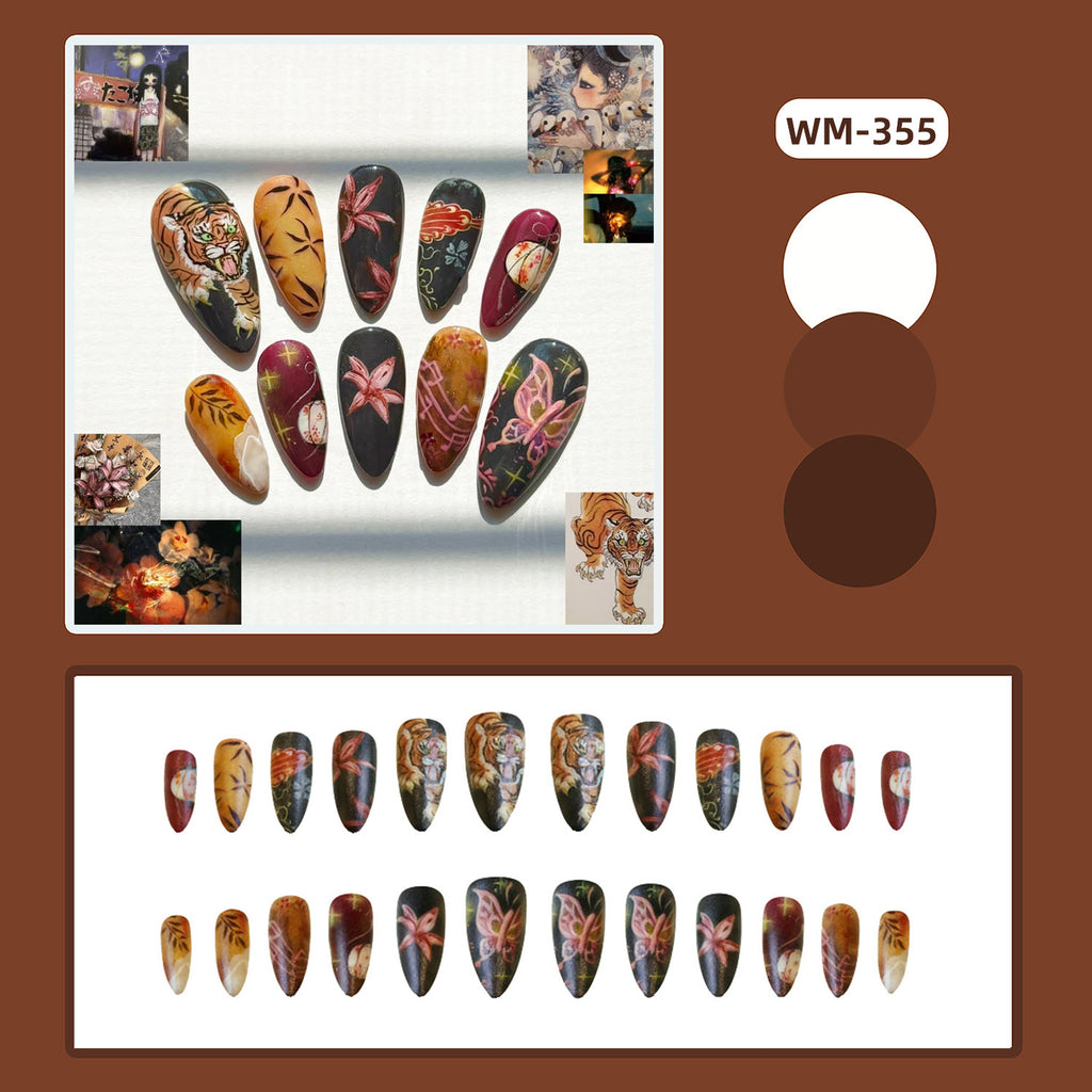 Retro Tiger Style Conseils pour ongles 24 pièces