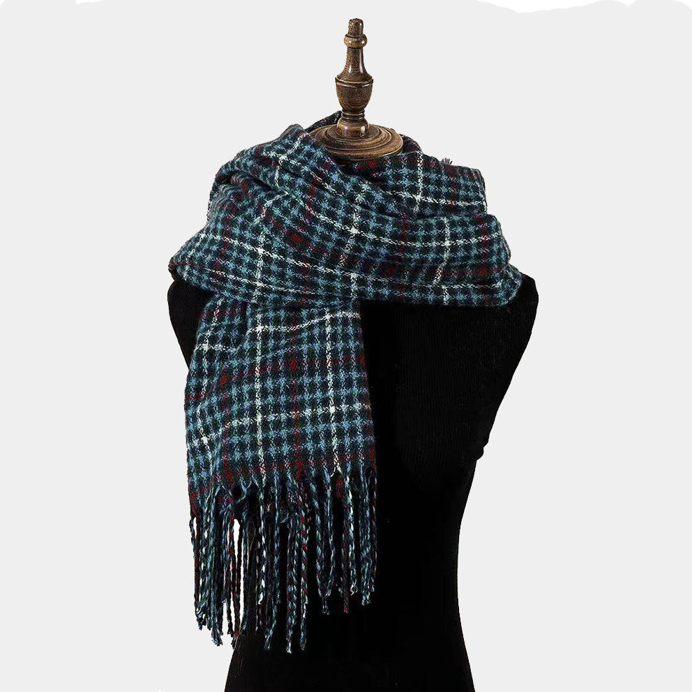 Écharpe de cashmere de Plaid Tassel pour hommes et femmes