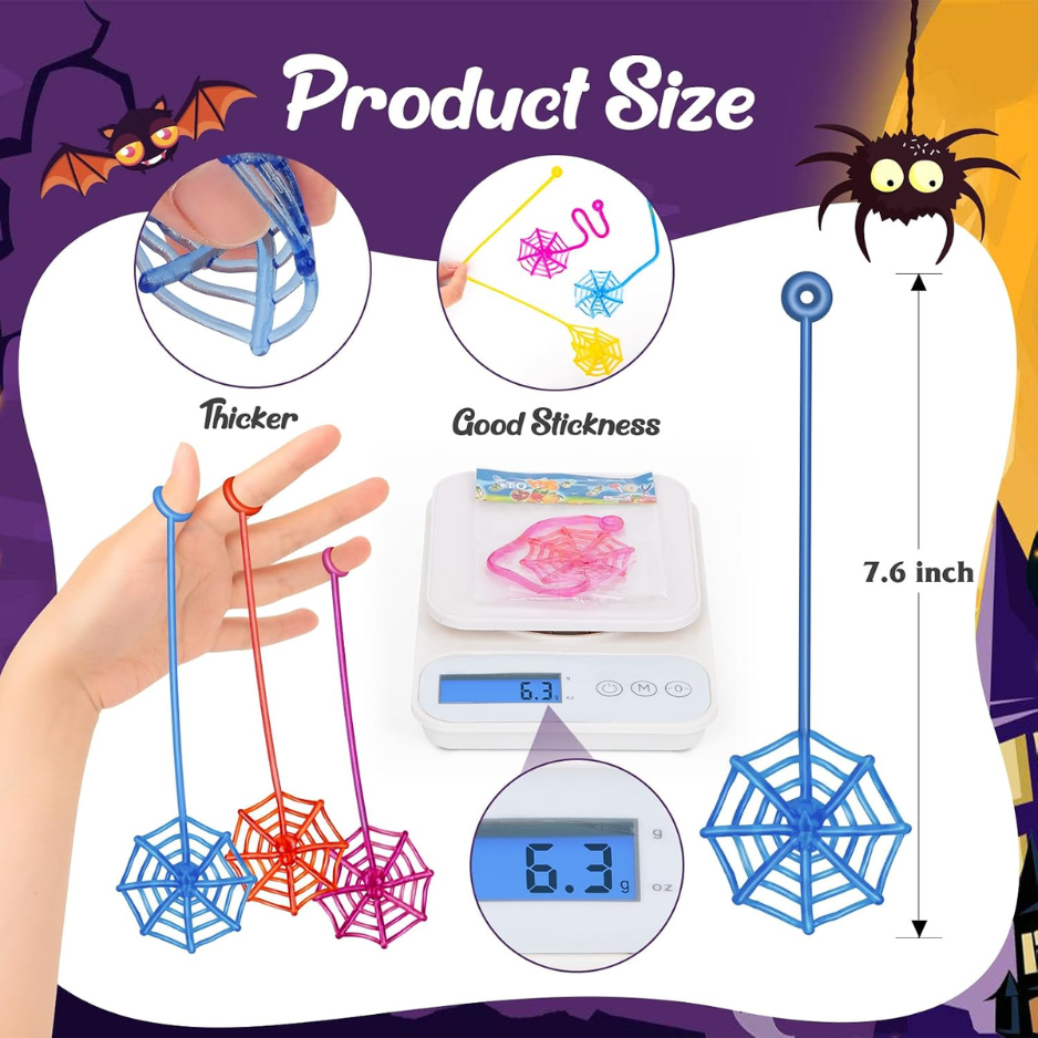 Jouets Web d'araignée collante de 30 pcs pour enfants - Favoris de fête d'Halloween en vrac