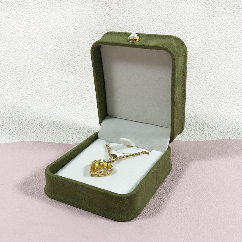 Fashion Flannel Étanche boîte à bijoux Pearl Buckle