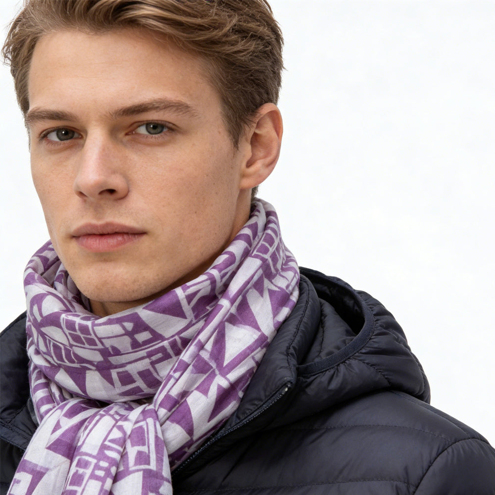 2pcs Purple Boho Square Scarf