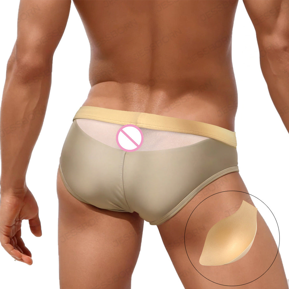Retour Coupe Mesh Trunks de natation pour hommes Basse taille Sexy Springs Triangle