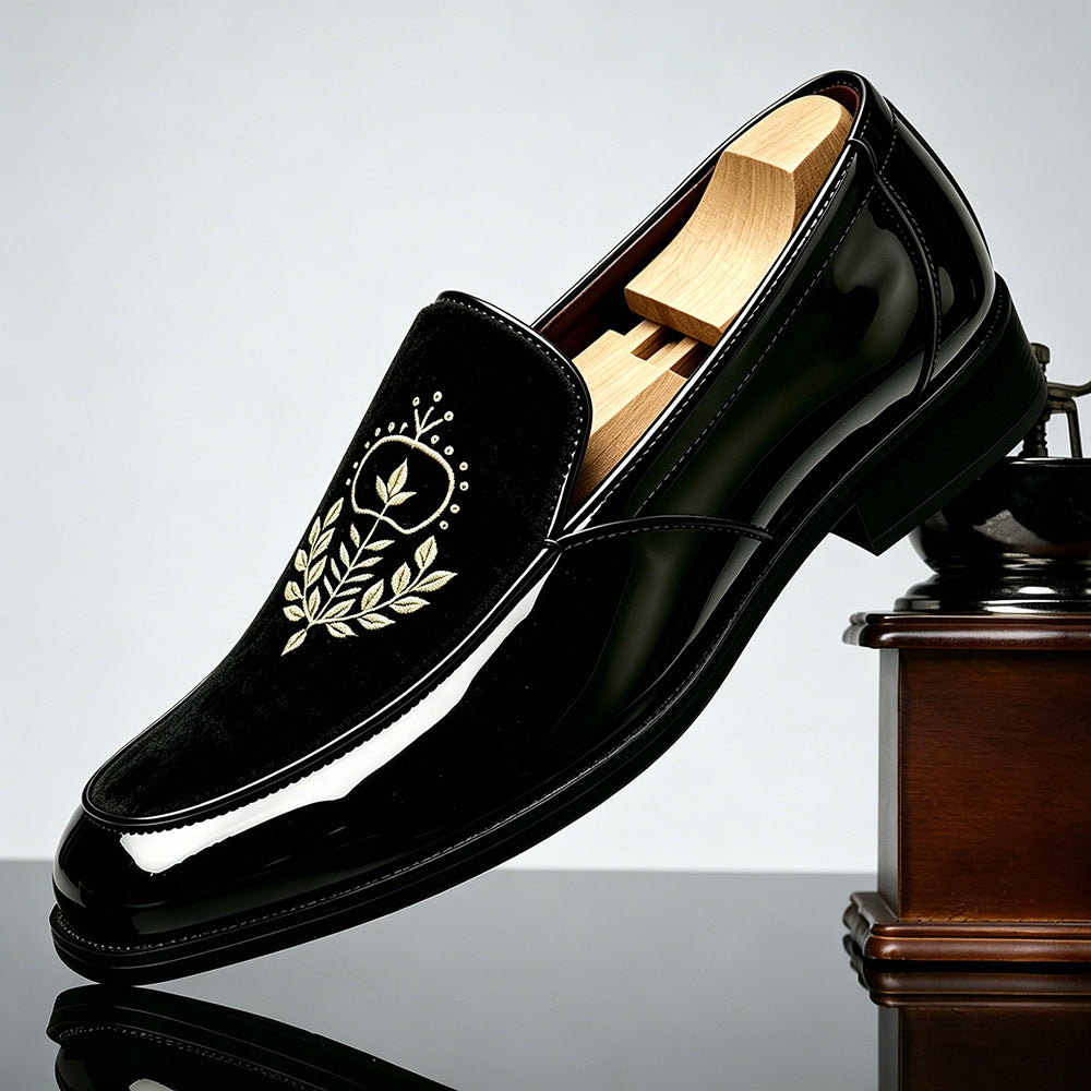Chaussures homme brodées à clips en grandes tailles