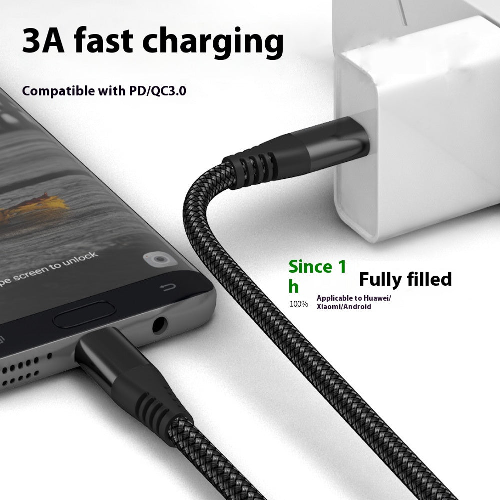Braided dual Type-C fast charging cable
