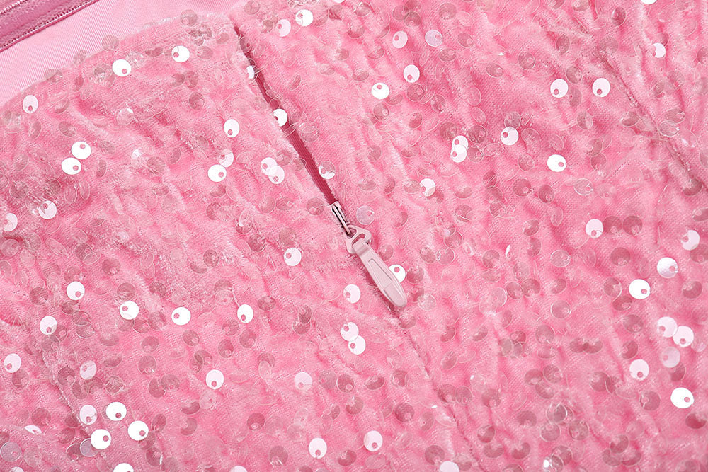 Robe longue de coupe de l'Off-Shoulder Slimming Sequins sans dos