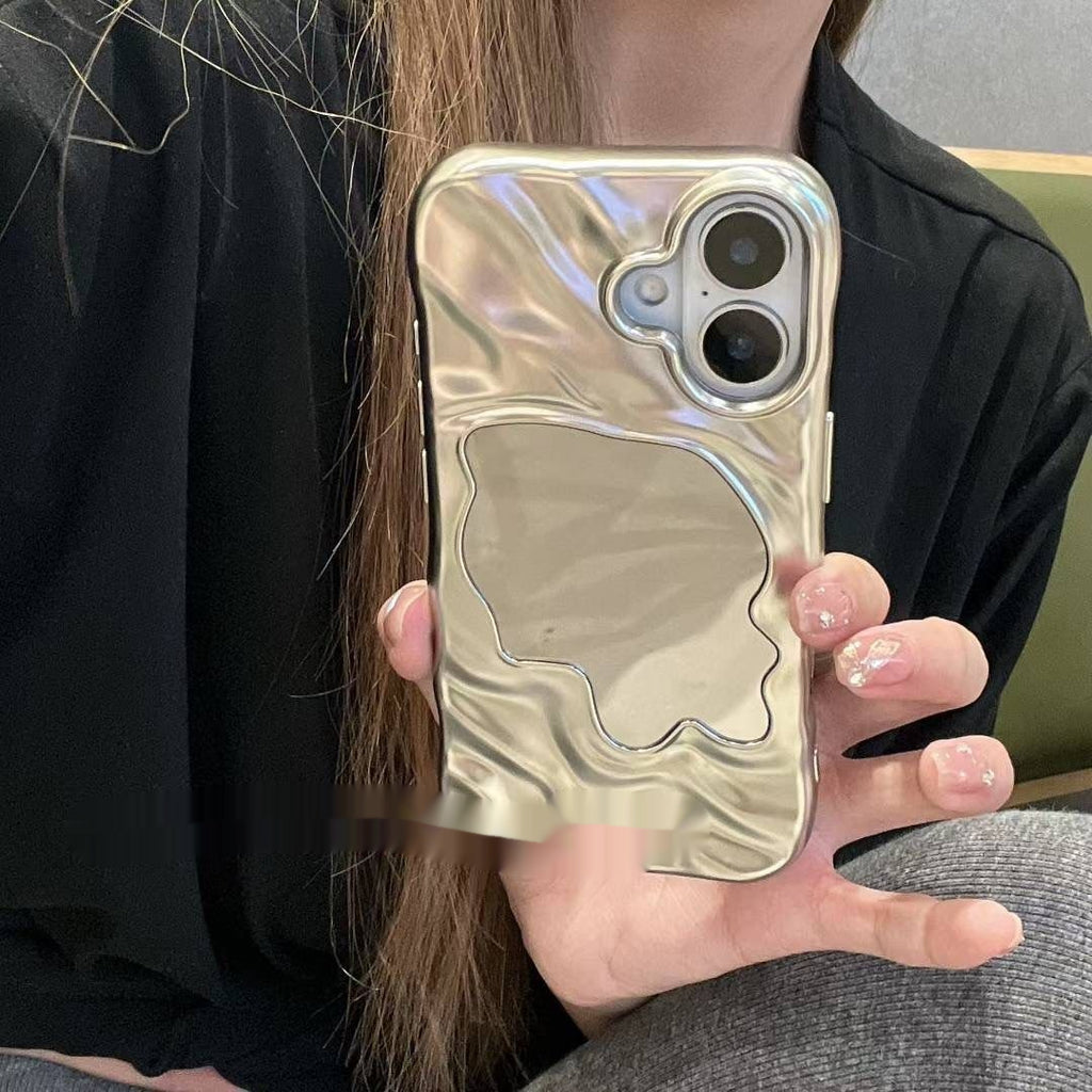 Simple boîtier de téléphone Ripple d'eau miroir de couleur solide