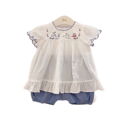 Filles Chic Cotton Set avec collier en dentelle