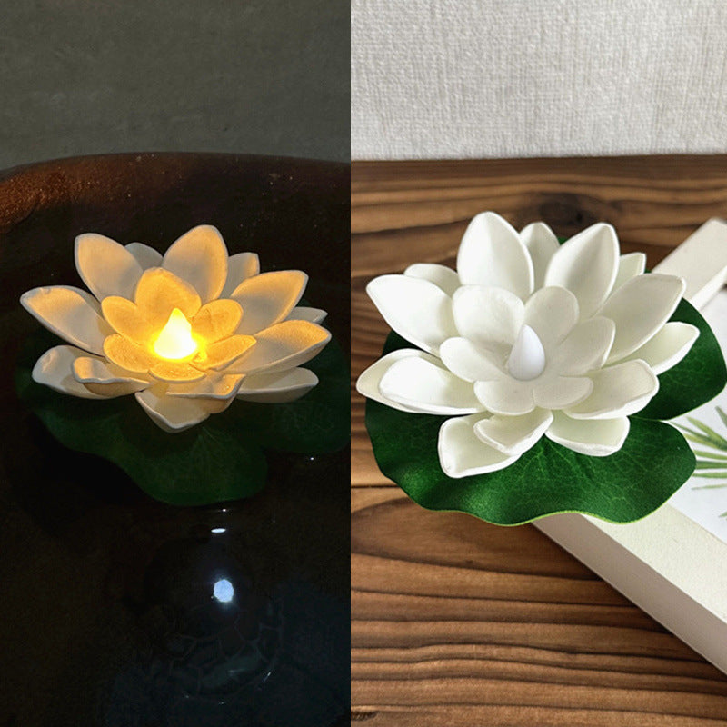 Floating eau induction Lotus coloré imperméable petite lampe de nuit
