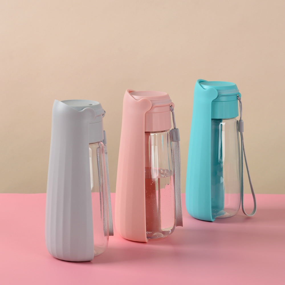 Bouteille d'eau pour animaux de compagnie à l'extérieur
