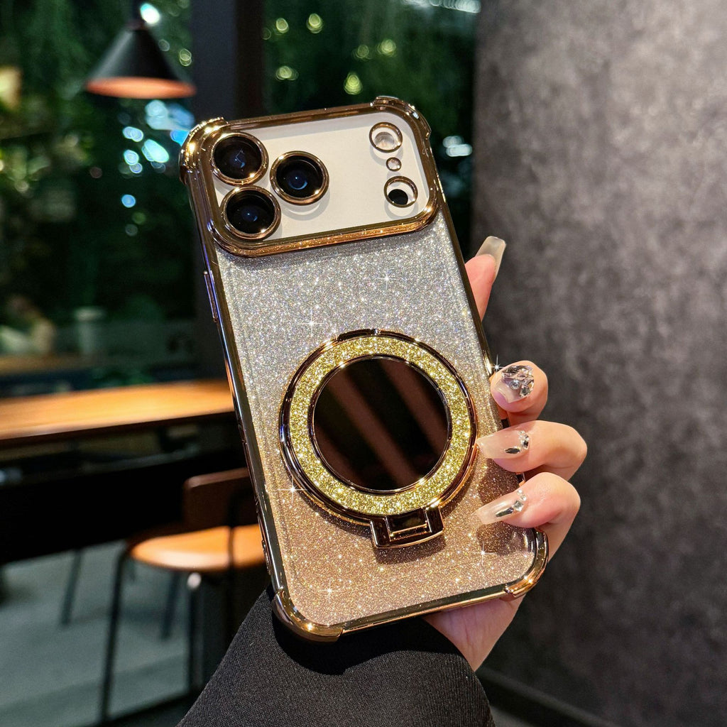 Étui de téléphone magnétique pour miroir de paillettes