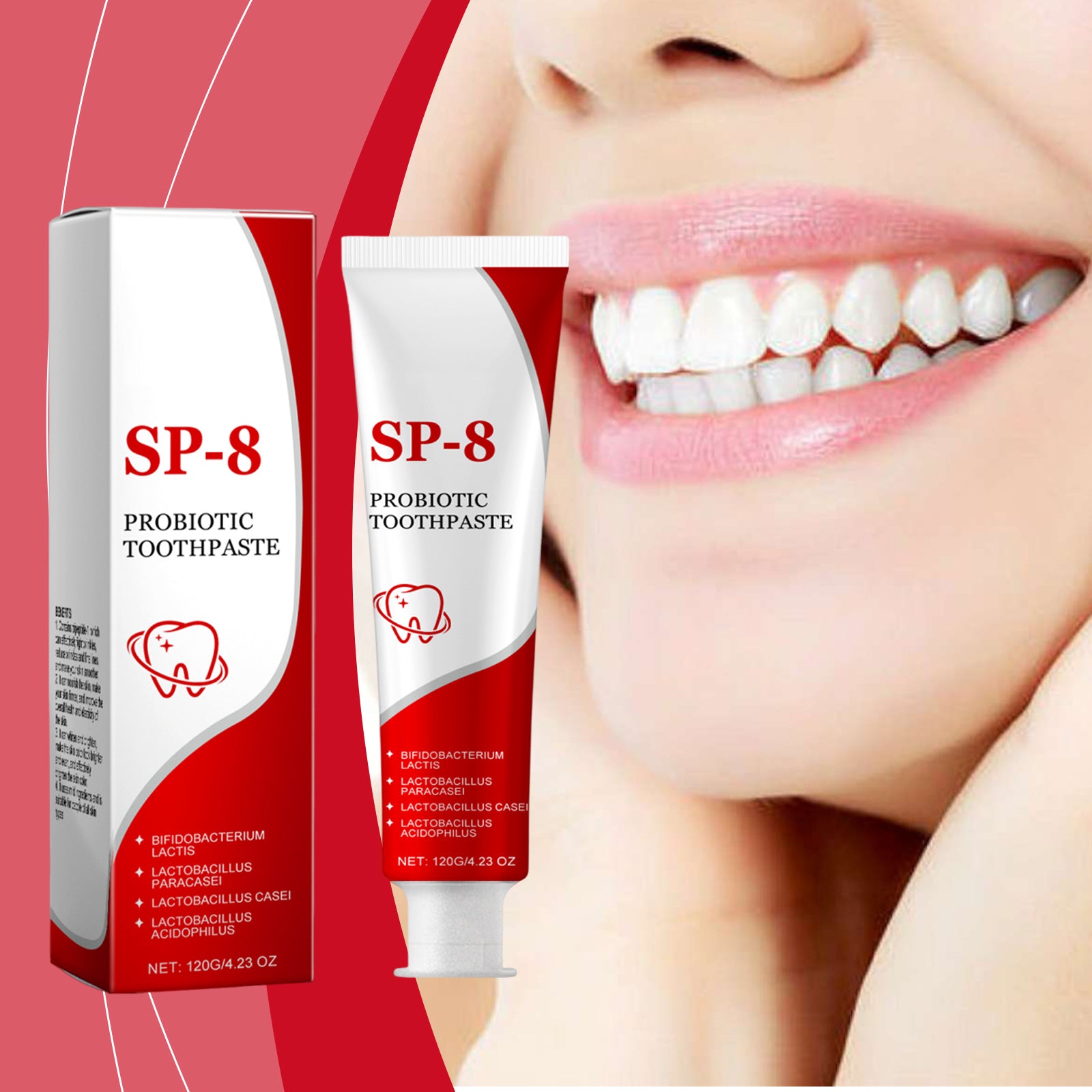 Blanchiment probiotique et dentifrice amovible 120g
