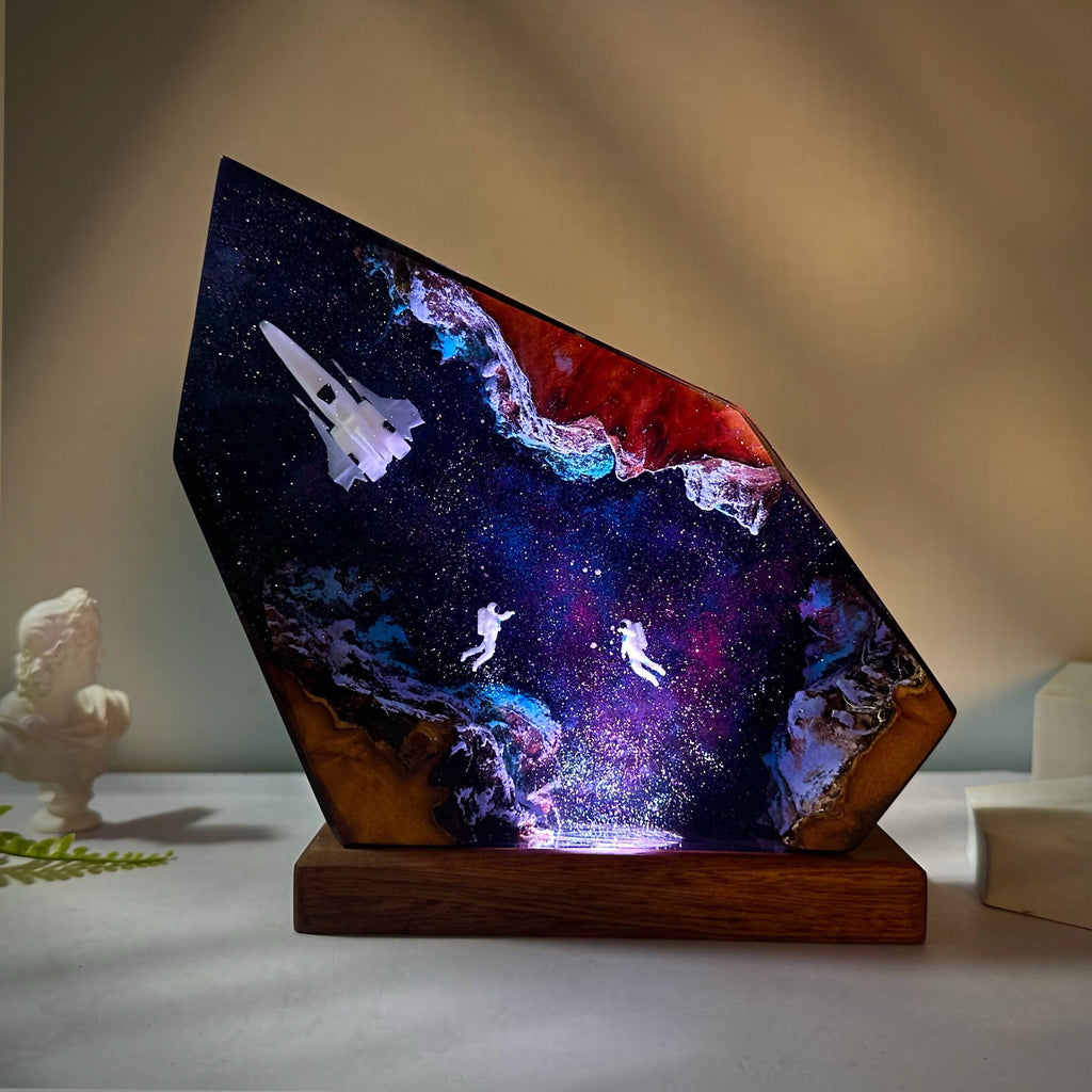 Astronaute Interstellaire Résine Lampe Universe Galaxy
