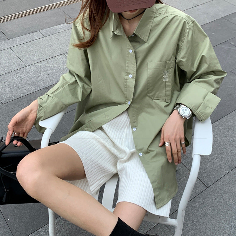 Printemps Automne manches longues mince chemise et PU veste deux pièces ensemble