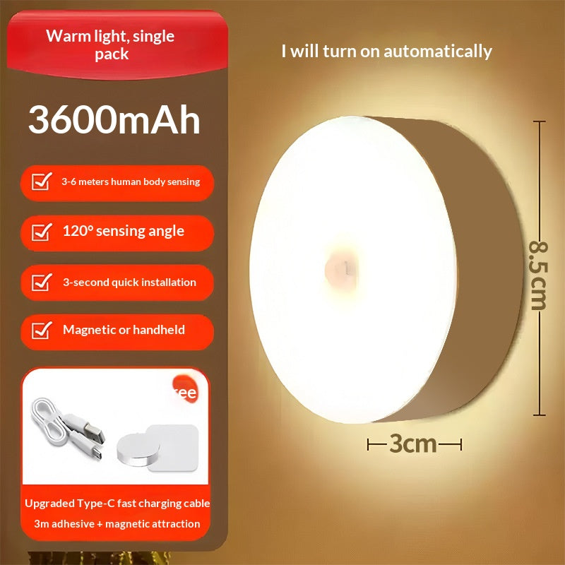 Charge de lumière nocturne intelligente pour induction du corps humain