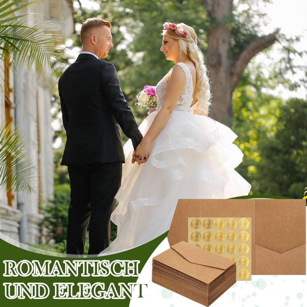 Ensemble de 50 cartes d'invitation triples avec enveloppes