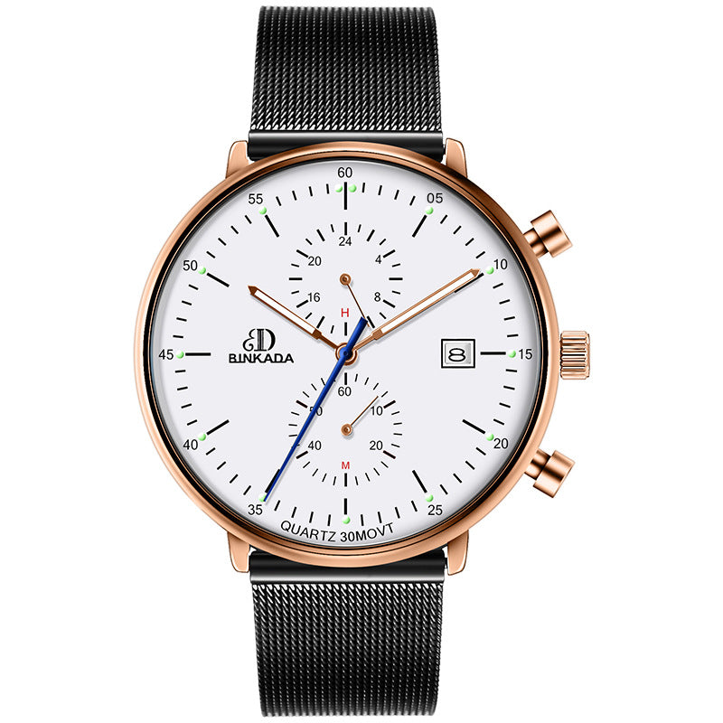 Montre Quartz pour homme à l'épreuve de l'eau lumineuse
