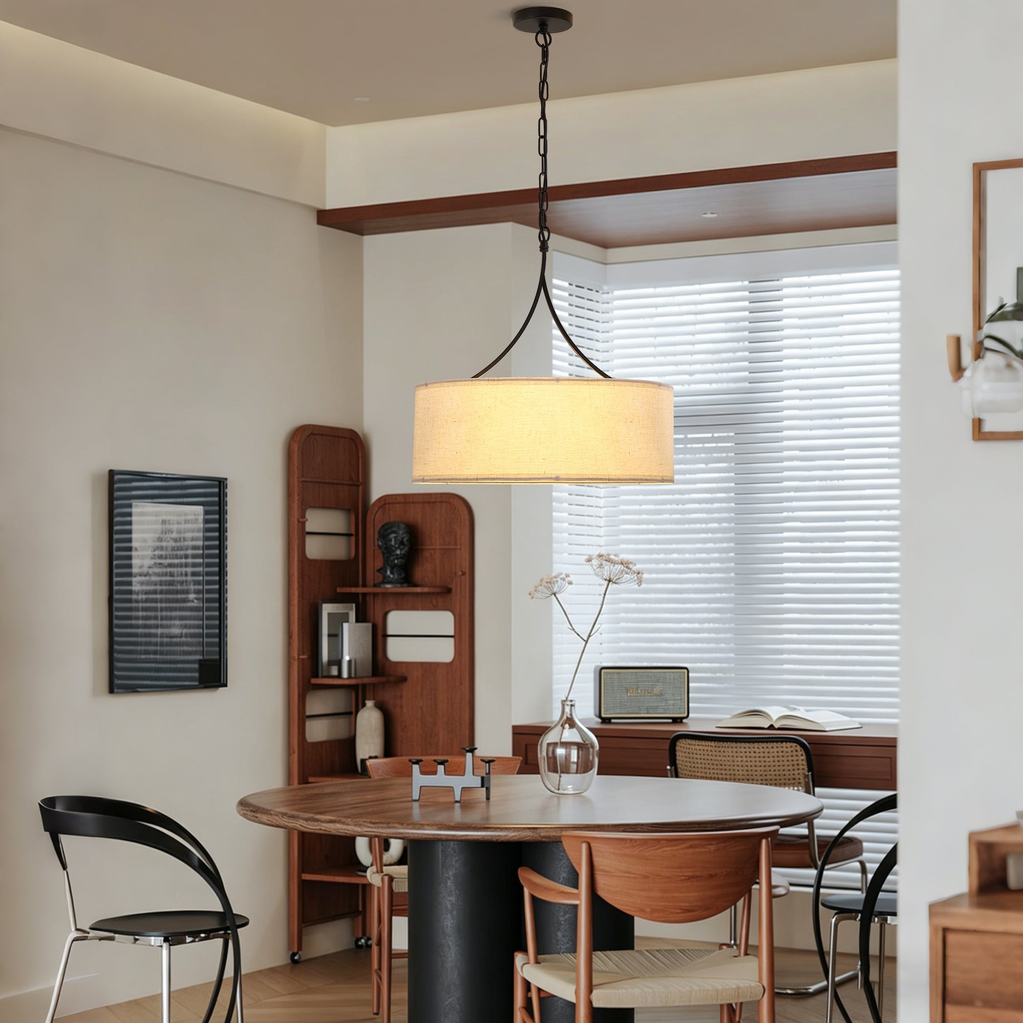 Lumière de pendentif moderne en tissu 3-Light