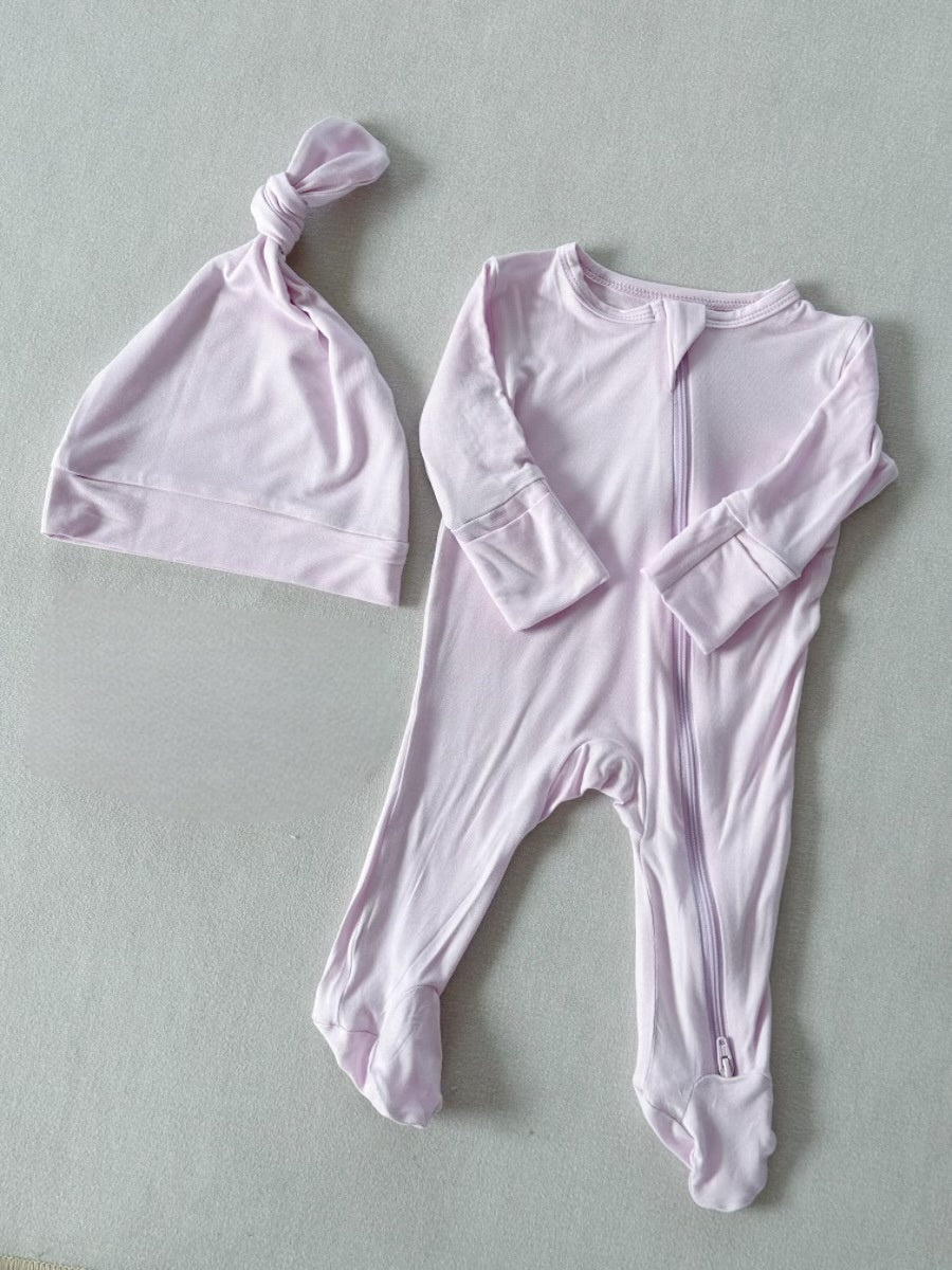 Bébé pied Zip-up Romper Onesie