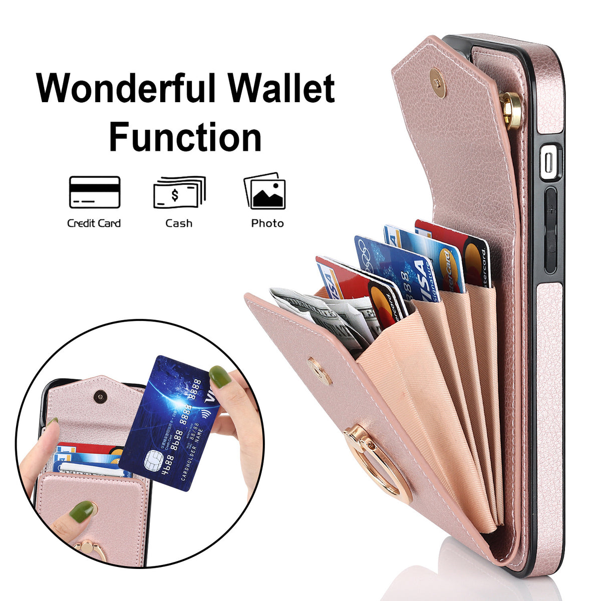 Boîtier en cuir polyvalent avec boîtier de téléphone multifonctionnel