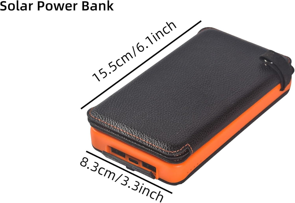 1o000mAh Solar Power Bank Chargeur de batterie 2USB LED étanche pour téléphone cellulaire