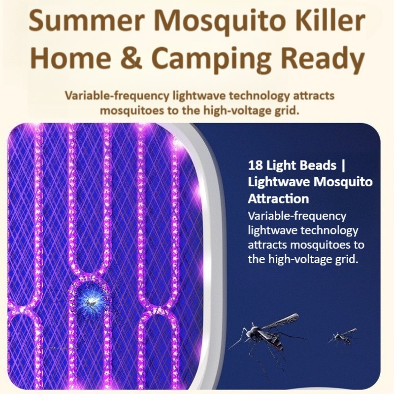 3000V Rechargeable Electric Mosquito Fly Killer and Bug Zapper Swatter Racket UK