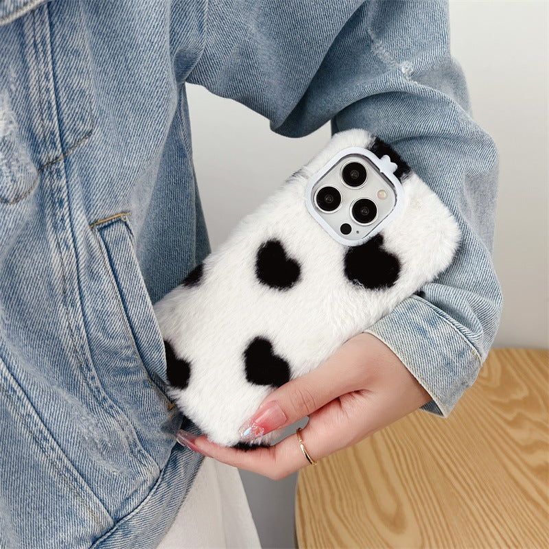 Japon Et Corée du Sud Plush Loveving Coeur Phone Case