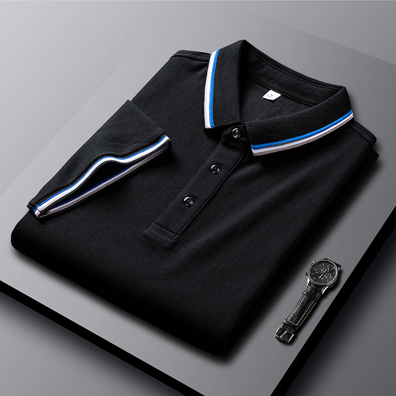 Polo d'affaires à manches courtes homme avec un collier tournant