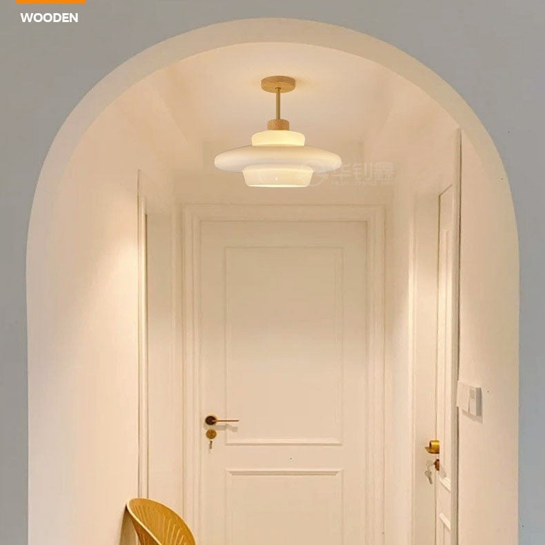 Nordic Modern Cream-toned Mid-century Minimalist Plafond Lumière