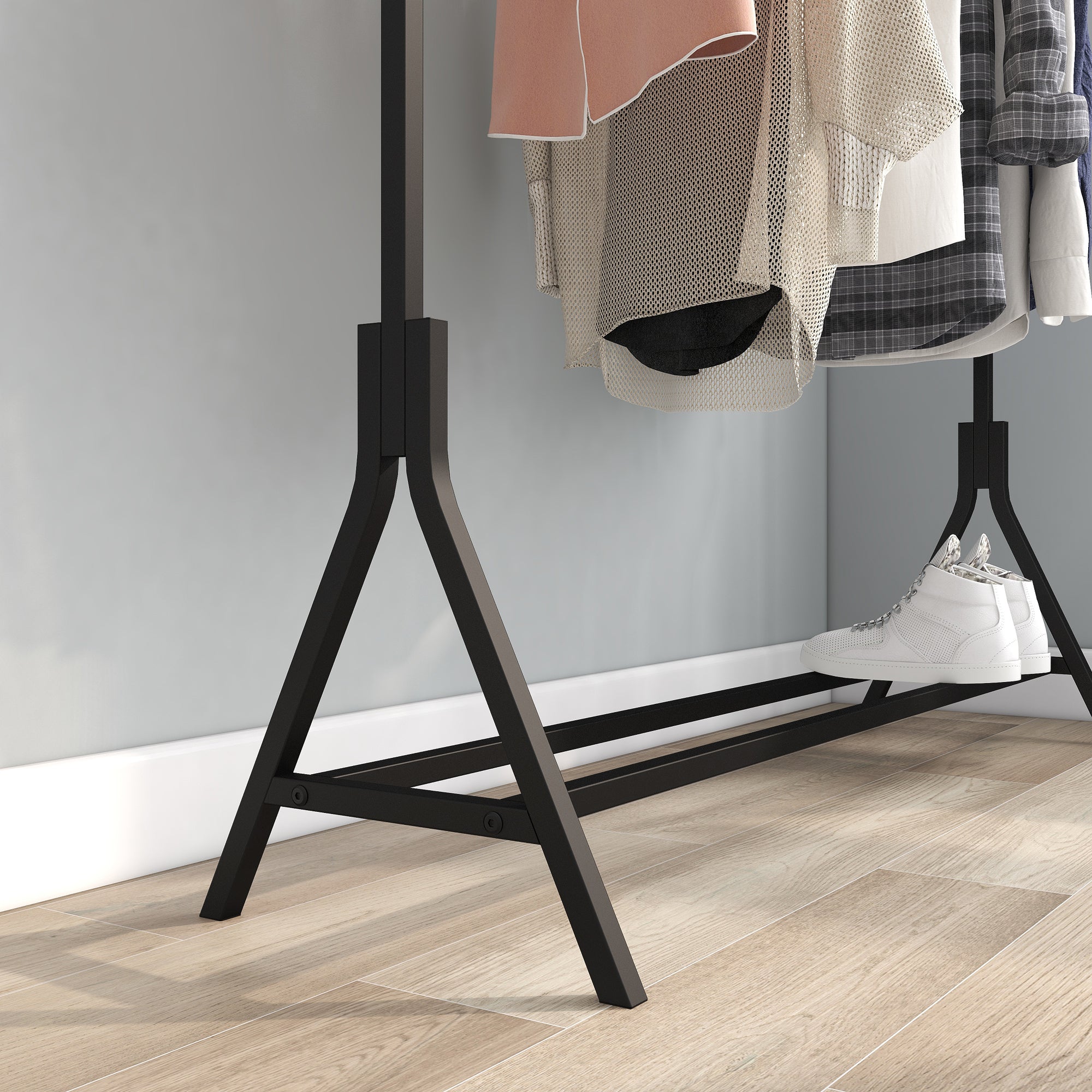 Garment Rack Hanger autoportant Multi-fonctionnel Single pole Chambre Vêtements Rack Bedroo