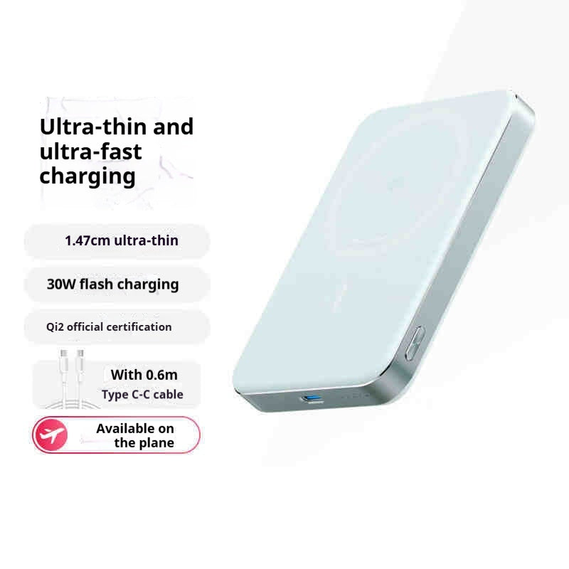 Ultra-Thin Magsafe Magnetic Power Bank 30W Fast Charging 15W Wireless