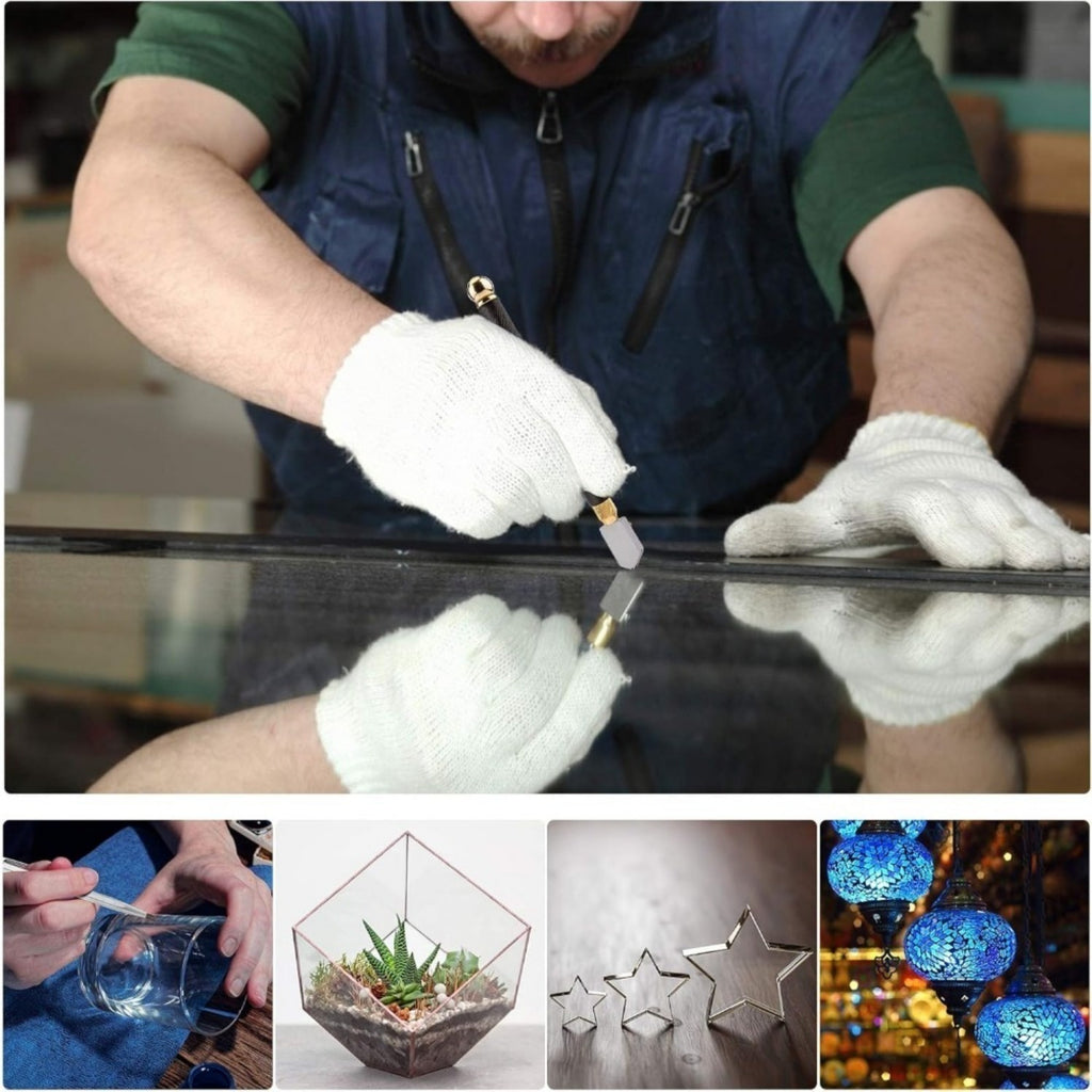 Set de cutter en verre 9 pièces avec poche de rangement
