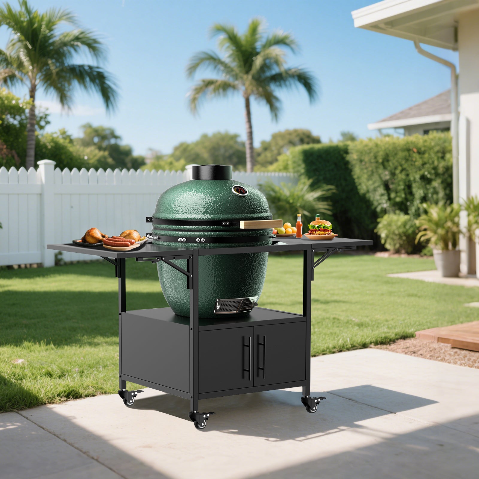 Table de grill extérieur pour Big Green Egg Style BBQ