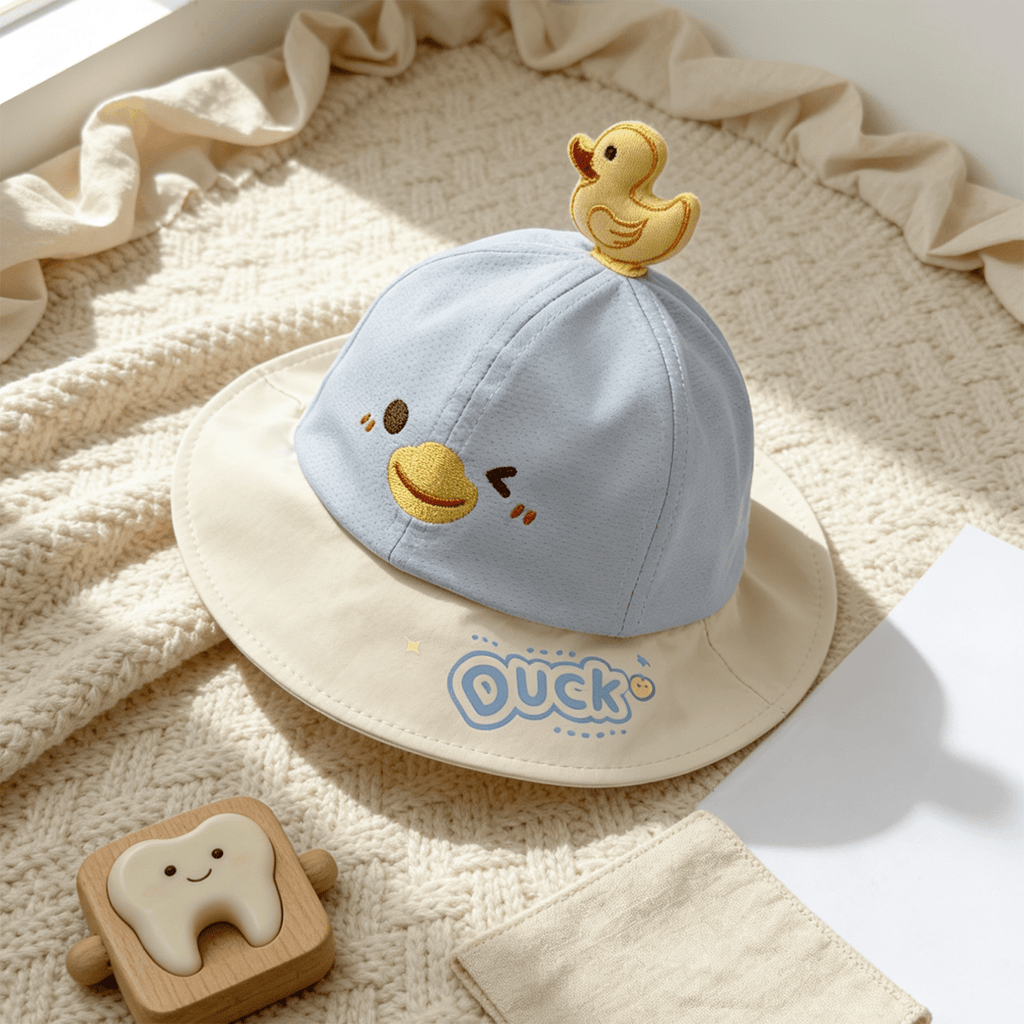 Style enfant Patchwork Tête de canard jaune avec visage de canard cartoon. Confortabl