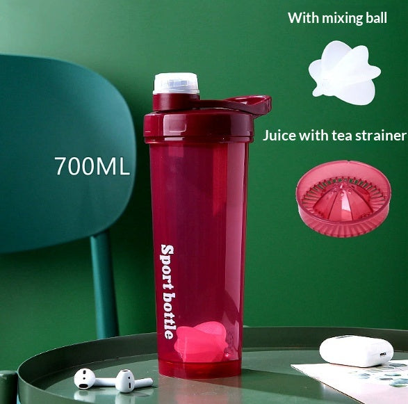 Bouteille de mélange d'eau de tasse de shaker de voyage portable de grande capacité
