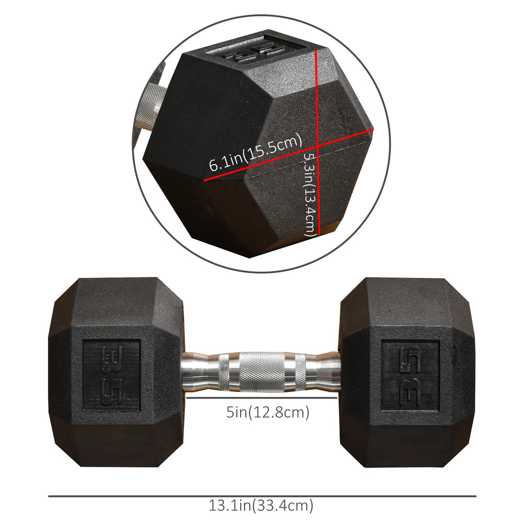 35lbs Caoutchouc Hex Dumbbells Poids Dumbbell Hand Weight Barbell pour l'entraînement de fitness du corps f