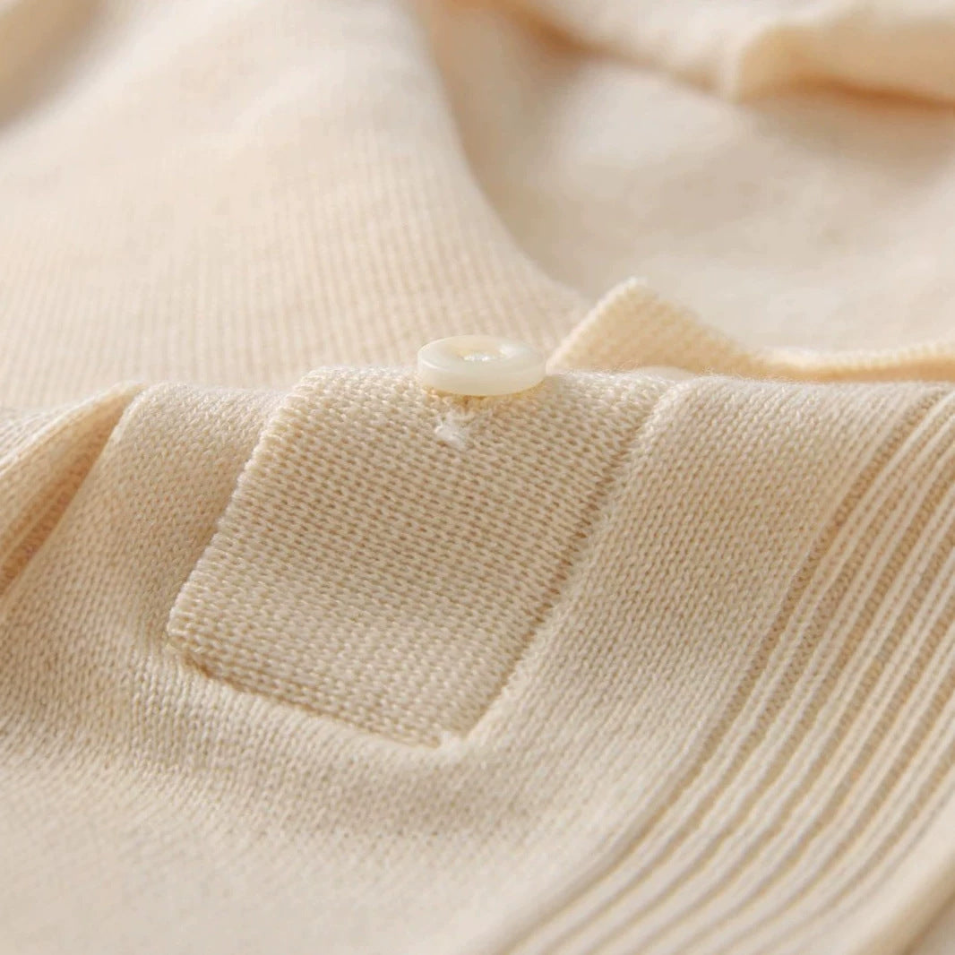 Chemise Polo à manches courtes tricotée style italien