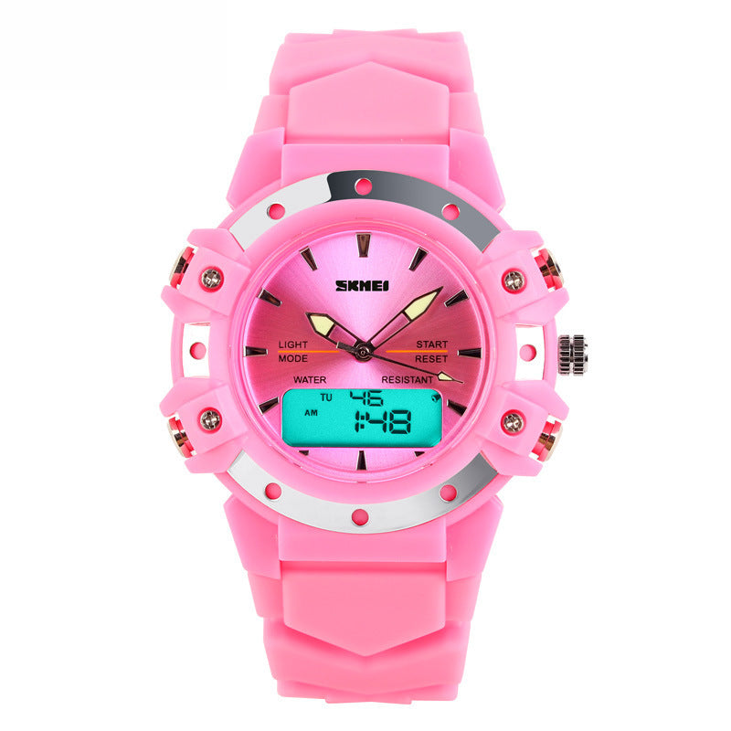 Hipster Double Display Electronic Watch Multifonctionnel Student Watch