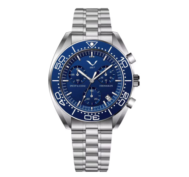 Montre chronographe multifonctions d'affaires résistant à l'eau avec un cristal saphir